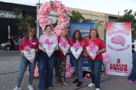 Alvear se vistió de rosa por la concientización sobre el cáncer de mama